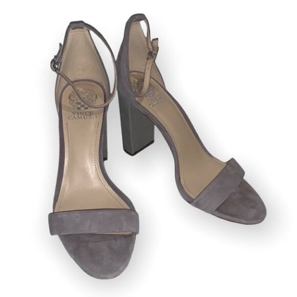 Vince Camuto taupe block heels sandals size 10M/42 - Picture 1 of 11